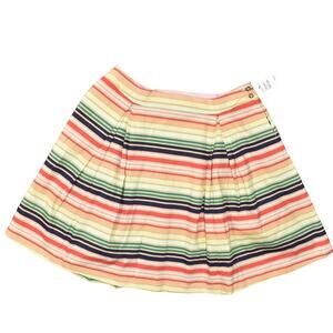 NEW Halogen X Atlantic-Pacific Pleated Skirt 3X Multicolor Striped Zip